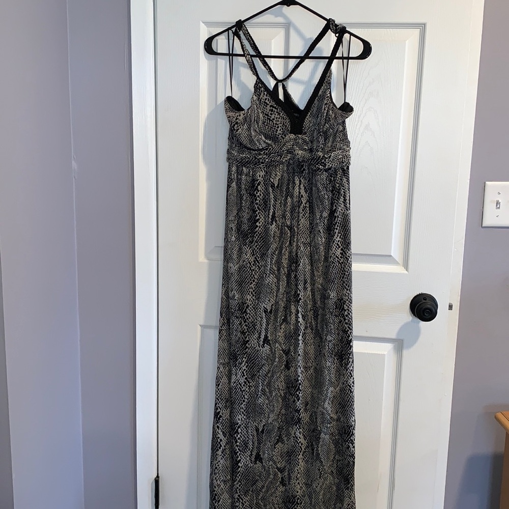 Express Size L Snakeprint Maxi Dress
